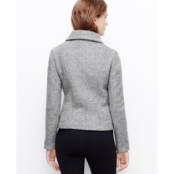 Ann Taylor Gray Wool Blend Moto Jacket - Picture 3 of 8